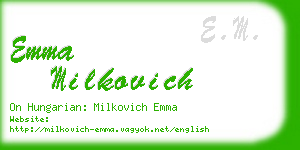 emma milkovich business card